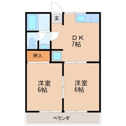 羽犬塚駅 徒歩44分 2階の物件間取画像